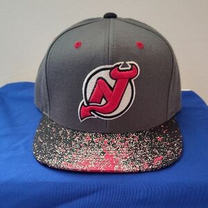 Gray and Black Cap with Red Logo